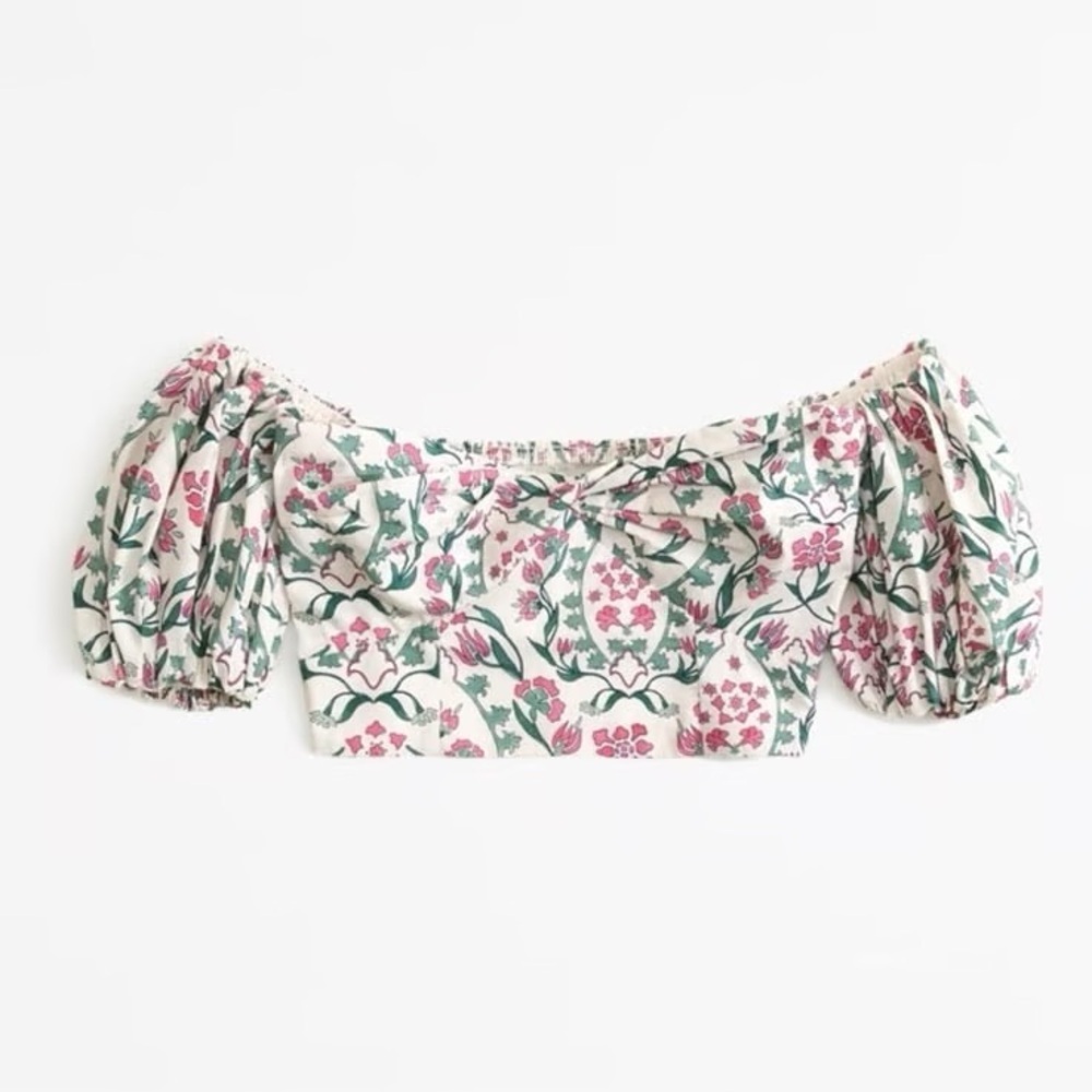 Abercrombie & Fitch Poplin puff sleeve top